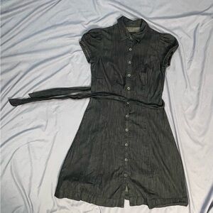 Calvin Klein dark light weight denim small  Button-Front Mini Dress